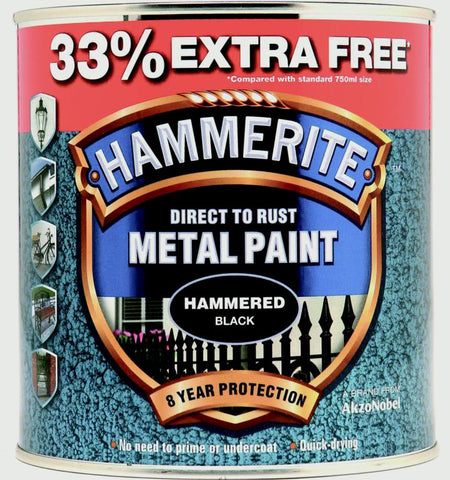 Hammerite-Metal Paint Hammered 750ml + 33% Free