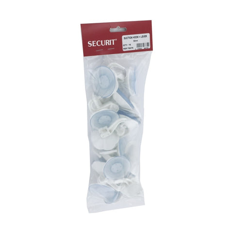 Securit-Suction Hooks With Lever White 50mm