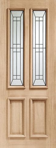 Malton Diamond Triple Glazed External Oak Door (M&T) with Black Caming -1981 x 762 x 44mm (30")