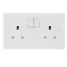 British General 800 Series 13A White Double Switched Socket 2 Gang SP 822