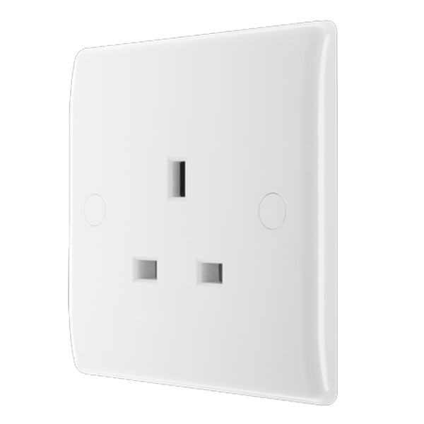 British General 800 Series 13A White Unswitched Socket 1 Gang 823