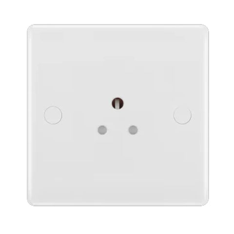 British General 800 Series 5A White Unswitched Round Pin Socket  1 Gang 5A 829