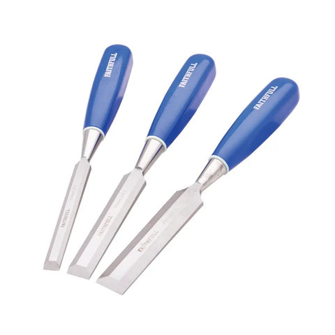 Faithfull 3 Piece Blue Chisel Set XMS25CHISEL3