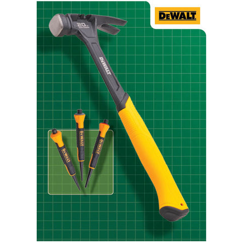 DeWalt 567G (20oz) Claw Hammer With Free 3 Piece Nail Set XMS25DEWHAM