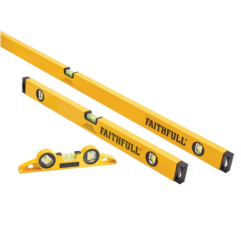 Faithfull 3 Piece Level Set (240mm, 600mm 1200mm) XMS25LEVEL3