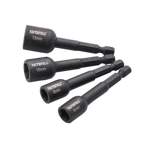 Faithfull 4 Piece Impact Nut Driver Set XMS25NUTD4
