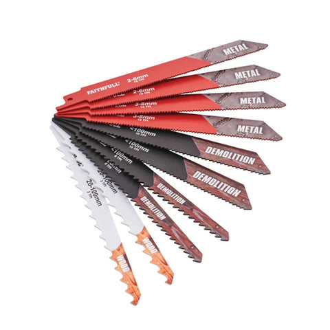 Faithfull 10 Piece Sabre Saw Blade Set XMS25SABRE