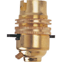 Dencon-BC Brass 1/2" Switched Lampholder with Earth