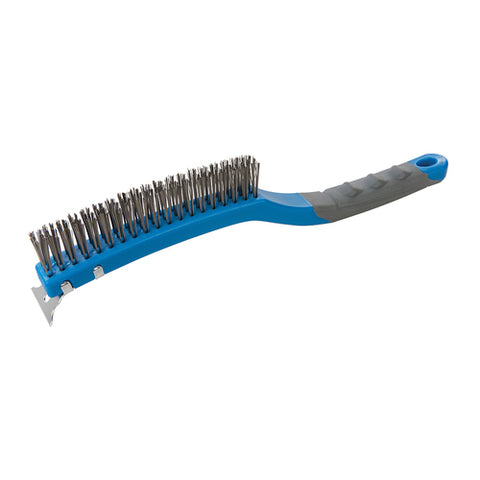 Silverline-Stainless Steel Wire Brush with Scraper