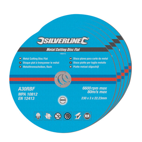 Silverline-Metal Cutting Discs Flat 5pk