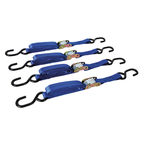 Silverline-Cam Buckle Tie Down Strap S-Hook 2m x 25mm 4pk