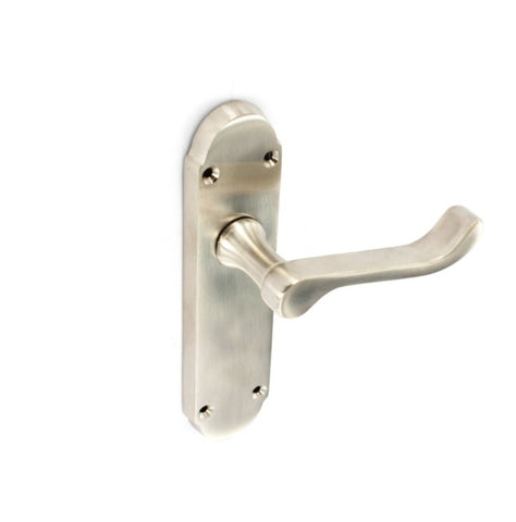 Securit-Brushed Nickel Shaped Latch Handles (1 Pair)