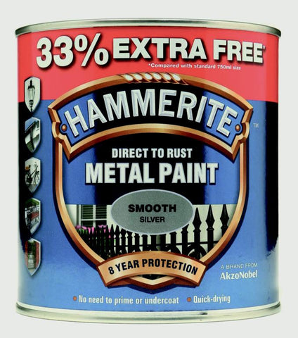 Hammerite-Metal Paint Smooth 750ml + 33% Free