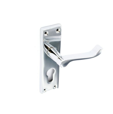 Securit-Chrome Scroll Euro Lock Handles 48mm C/C (Pair)