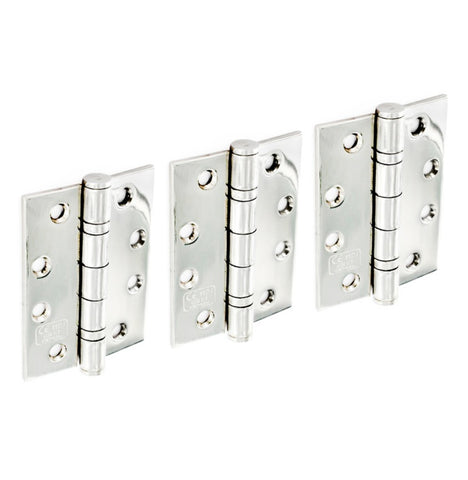 Securit-Stainless Steel B.B. Hinges Polished (1 1/2 Pair)