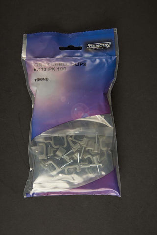 Dencon-13mm Flat Grey Cable Clips