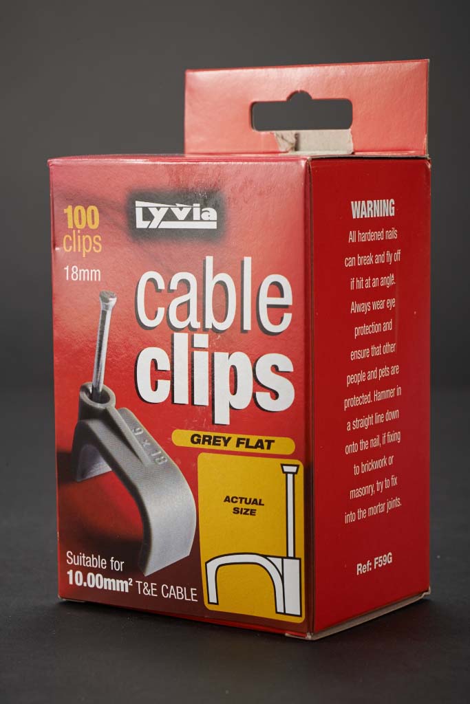 Dencon-18mm Grey Flat Cable Clips