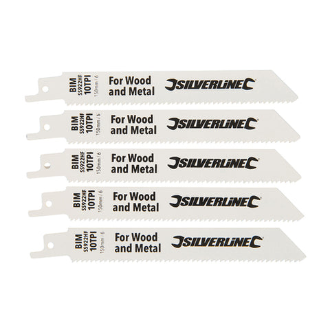 Silverline-Recip Saw Blades for Demolition 5pk