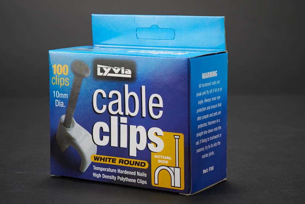 Dencon-10mm White Round Cable Clips
