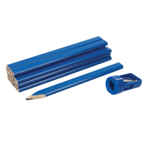 Silverline-Carpenters Pencils & Sharpener Set 13pce