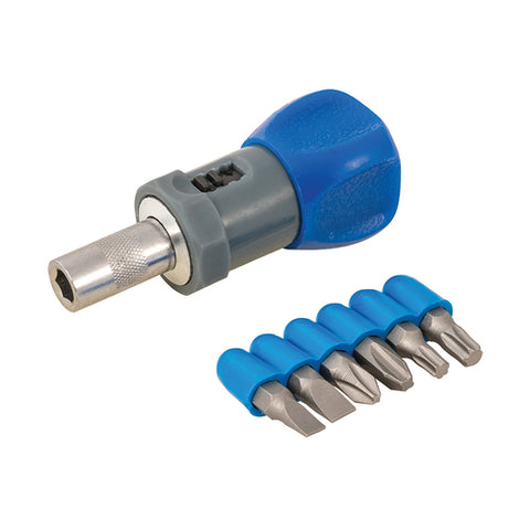 Silverline-Stubby Ratchet Screwdriver Set 7pce