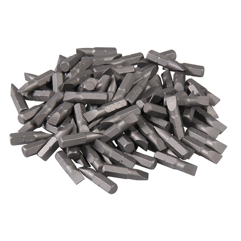Silverline-Slotted Cr-V Screwdriver Bits 100pk