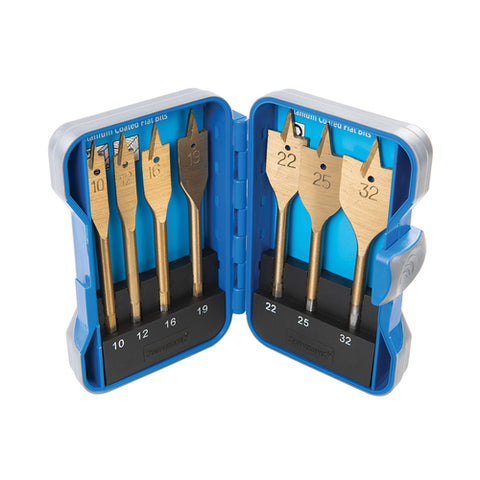 Silverline-Titanium Coated Flat Bit Set 7pce