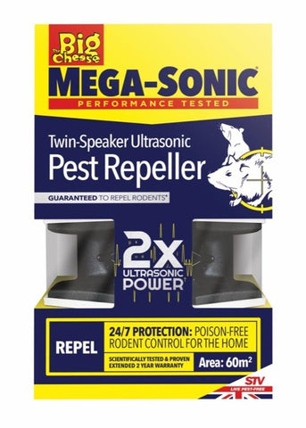 The Big Cheese-Mega Sonic Twin Speaker Ultrasonic Pest Repeller - sidtelfers diy & timber