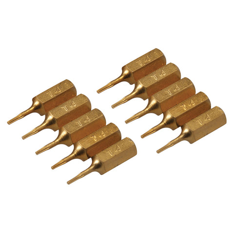 Silverline-T4 Gold Screwdriver Bits 10pk