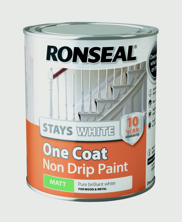 Ronseal-Stays White One Coat Non Drip Paint