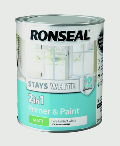 Ronseal-Stays White 2in1 Primer & Paint