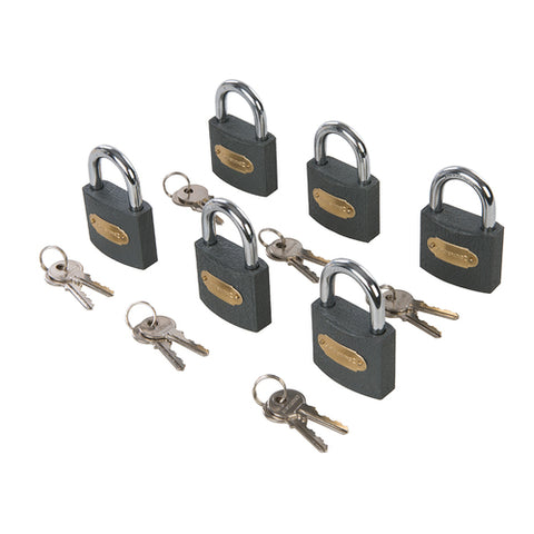 Silverline-Iron Padlock Keyed Alike 6pk