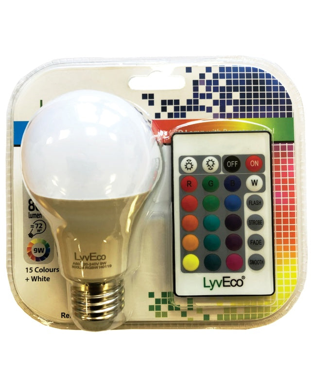 Lyveco-Remote Controlled Colour Changing GLS Lamp