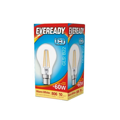 Eveready-LED Filament GLS B22 806LM BC