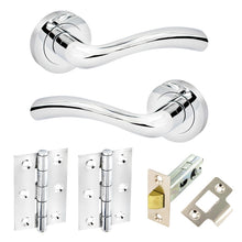 Securit Chrome Latch Handle Door Pack