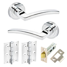 Securit Chrome Latch Handle Door Pack