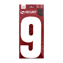 Securit-White Self Adhesive Wheelie Bin Numbers Pack 2