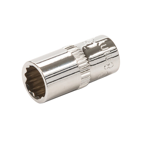 Silverline-Socket 1/4" Drive 12pt Metric