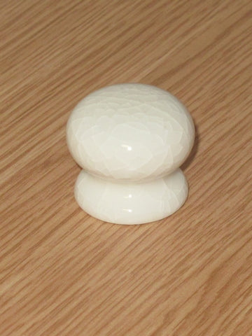 Securit-Cracked White Ceramic Knobs (2)