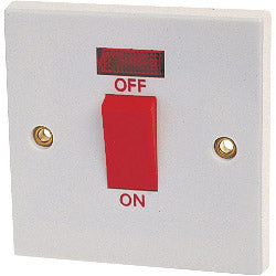Dencon-45A Double Pole Switch with Pilot Lamp to BS3676