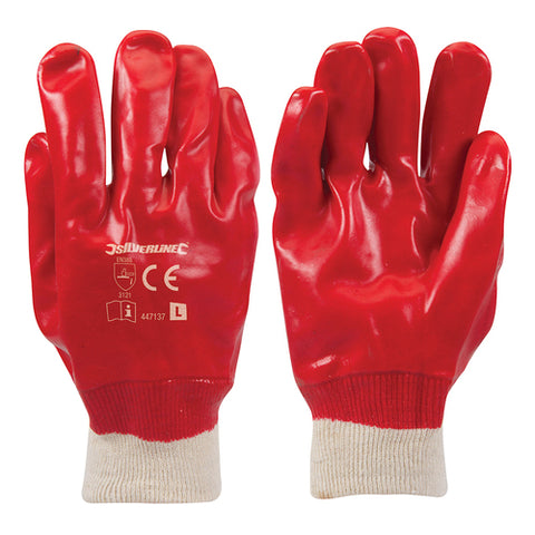 Silverline-Red PVC Gloves