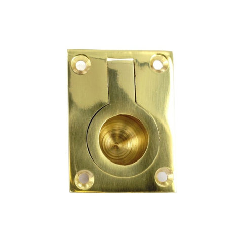 Securit-Brass Flush Ring Handle