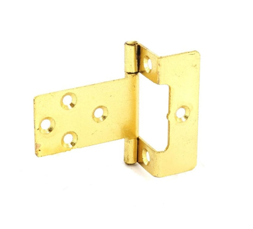 Securit-Flush Hinges 5/8" Cranked Brass Plated (Pair)