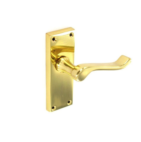 Securit-Scroll Brass Latch Handles (Pair)