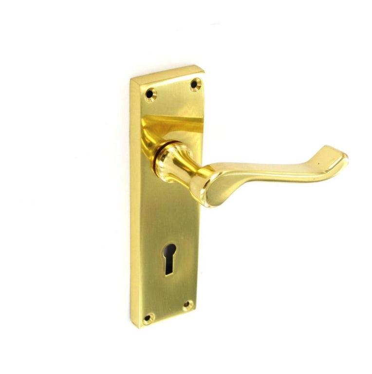 Securit-Scroll Brass Lock Handles (Pair)