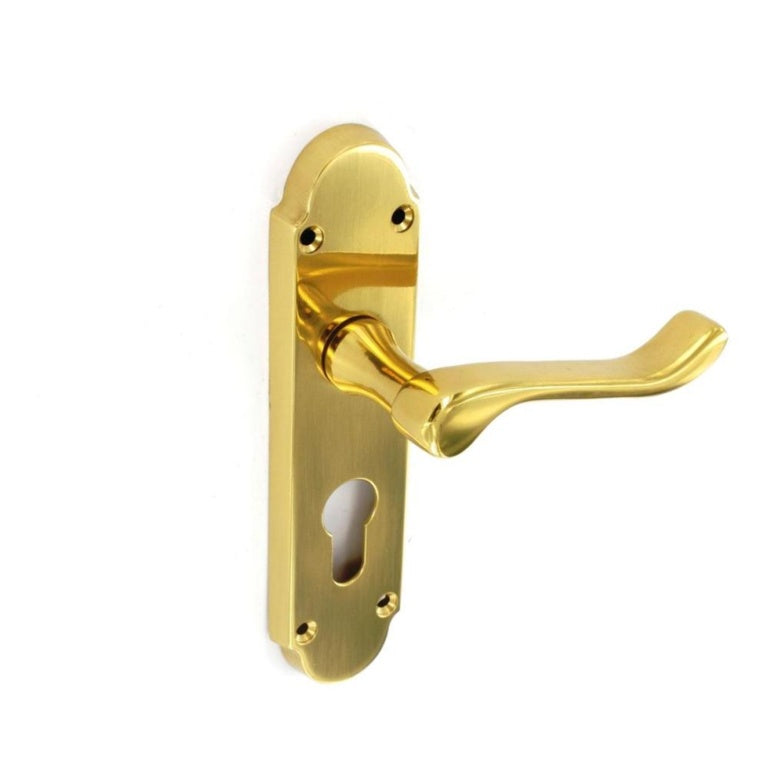 Securit-Richmond Brass Euro Lock Handles (Pair)