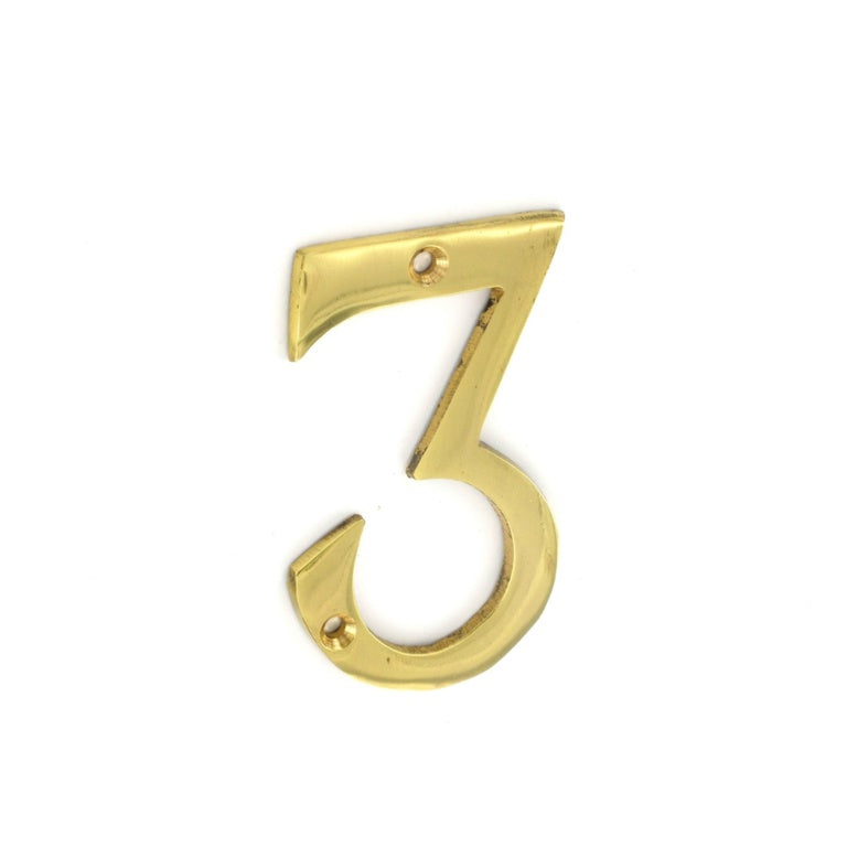 Securit-Brass Numeral No.3