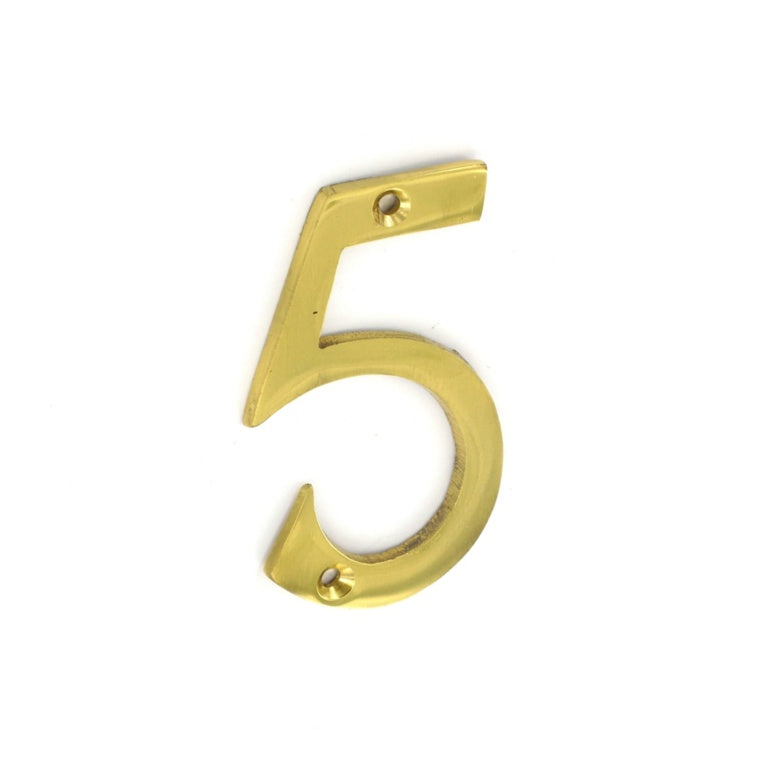 Securit-Brass Numeral No.5
