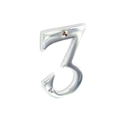 Securit-Chrome Numeral 3