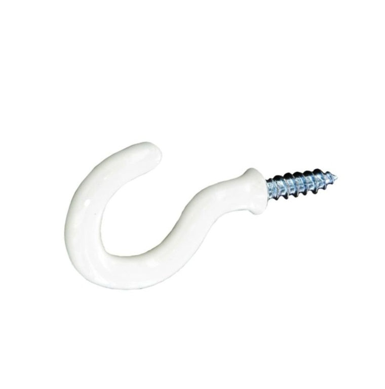 Securit-Cup Hooks Plastic Covered White (4)